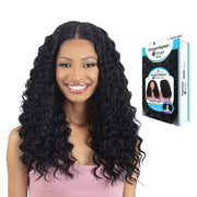 SHAKE N GO Organique U-part deep wave wig long black deep waves center part with product box