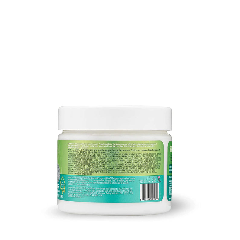 ORS jar of daily curl creme for natural hair showing green label and white lid on white background
