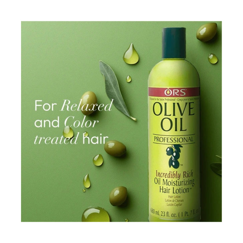 ORS Olive Oil Professional moisturizing bottle for relaxed and color treated hair olive oil hair lotion
