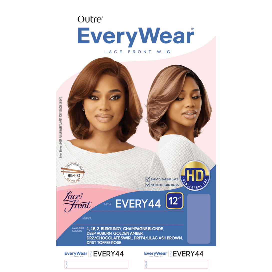 OUTRE EveryWear 12 inch synthetic lace front wig in burgundy to champagne blonde blend for everyday styling