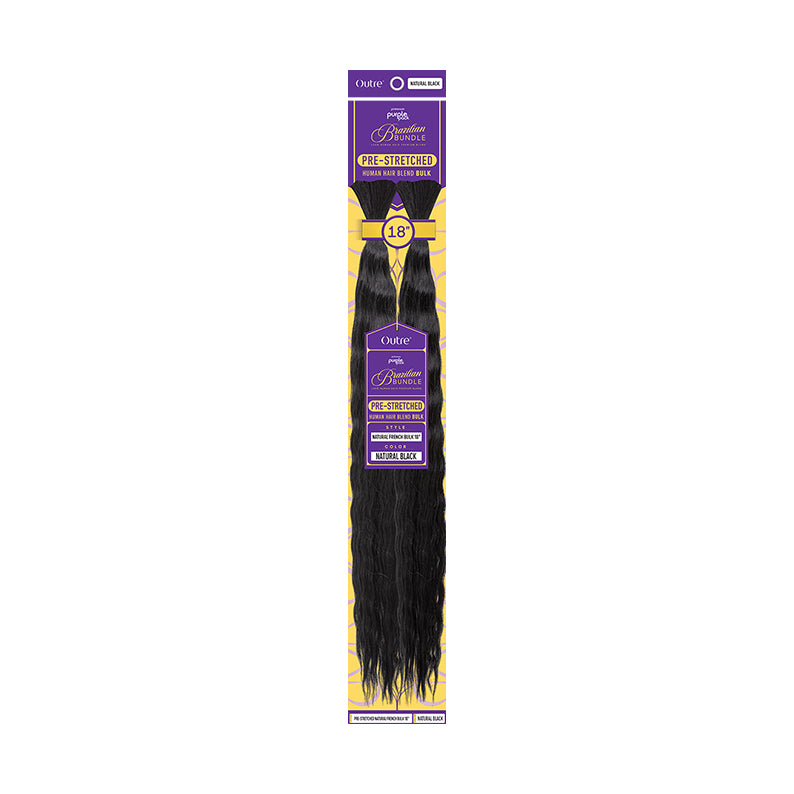 OUTRE braid 18 inch Brazilian hair bundles in natural black pre stretched wavy texture for sew ins