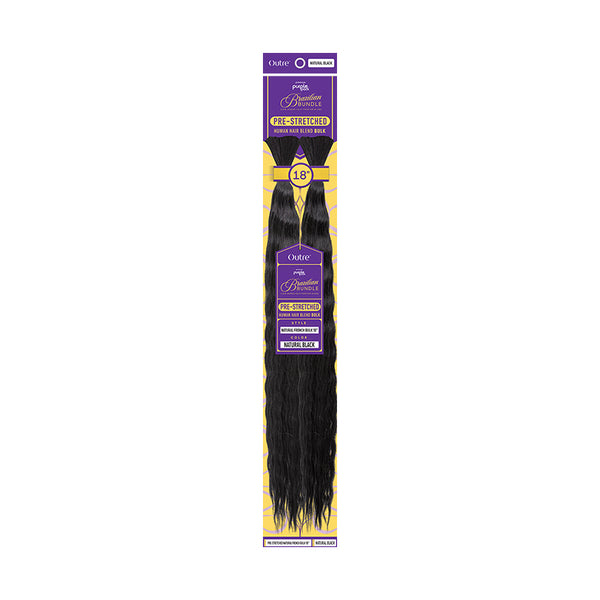 OUTRE braid 18 inch Brazilian hair bundles in natural black pre stretched wavy texture for sew ins