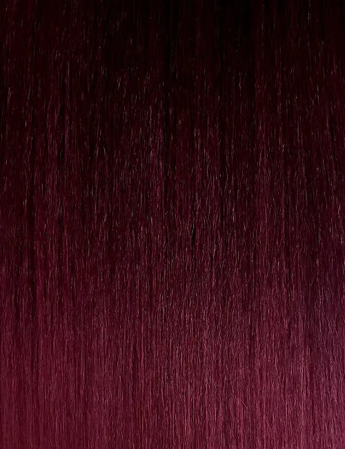 OUTRE 3C curly drawstring ponytail in deep burgundy straight hair texture