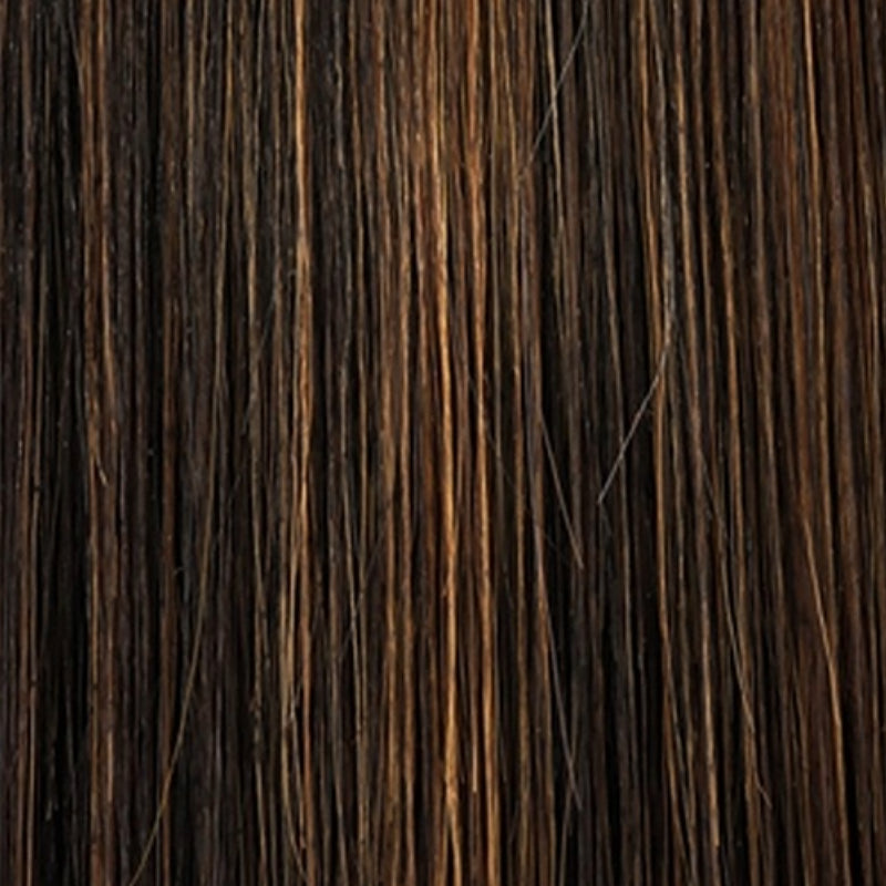 OUTRE 4A kinky curly clip in hair extensions dark brown with auburn highlights closeup texture