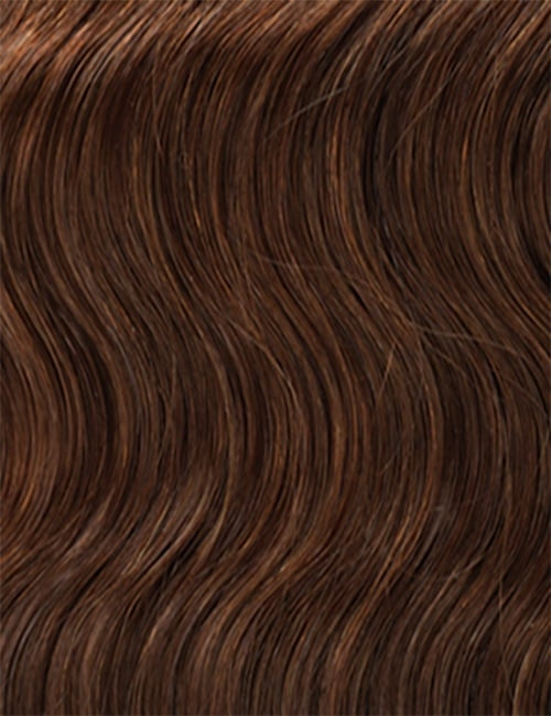 OUTRE brown wavy hair texture close up for afro clip in hair extensions showing soft natural waves