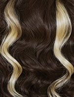 SENSATIONNEL Butta Lace Unit 6 wig in dark brown wavy hair with chunky blonde highlights