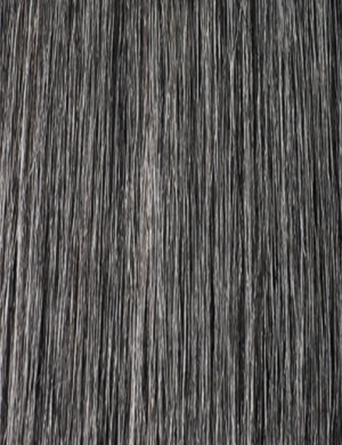 OUTRE jumbo braid hair extensions in a natural black and gray blend texture