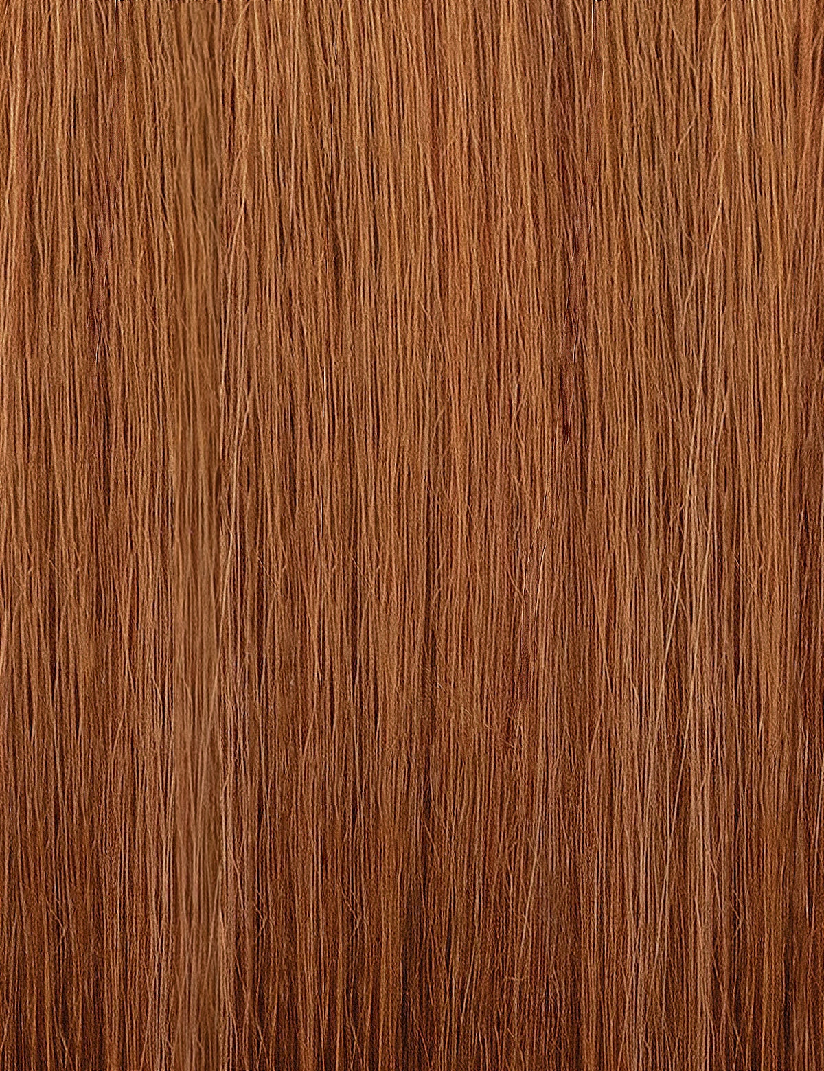 OUTRE Malina 18 inch synthetic wig straight copper brown hair texture close up smooth fiber for everyday wear