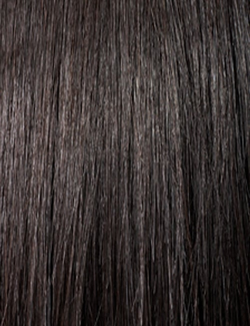 OUTRE Malina 18 inch synthetic wig. smooth straight dark brown synthetic hair strands with natural shine and sleek texture