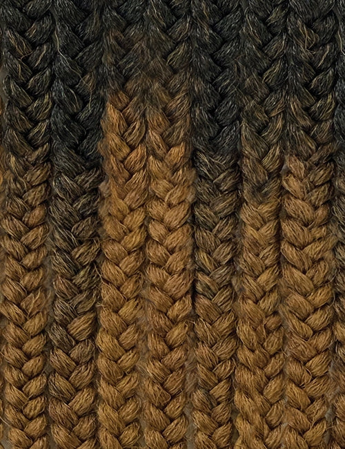 OUTRE pre-braided lace frontal wig showing black to caramel ombre box braids close up texture