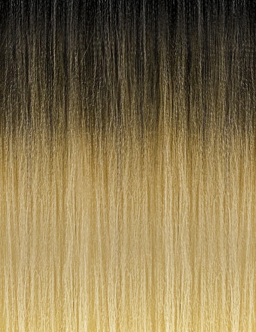 OUTRE pre-braided lace frontal wig straight ombre black to honey blonde silky long length