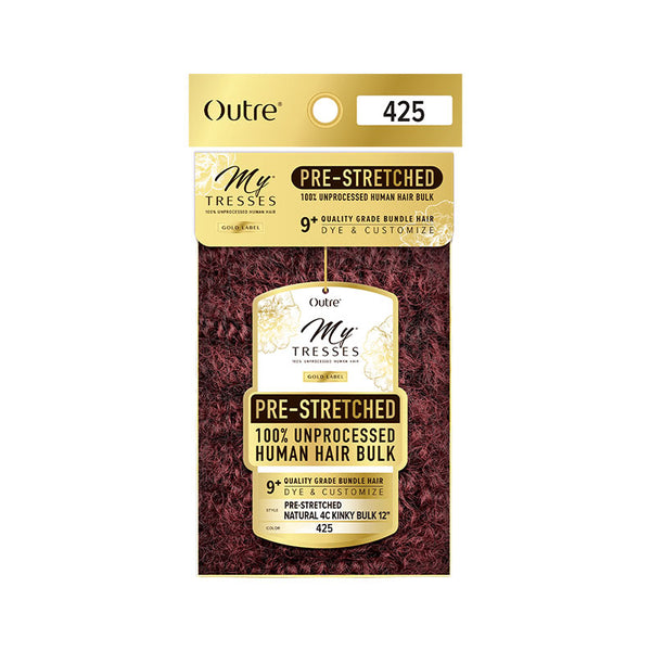 Outre My Tresses pre-stretched 4C kinky bulk hair in color 425 12 inch natural unprocessed human hair