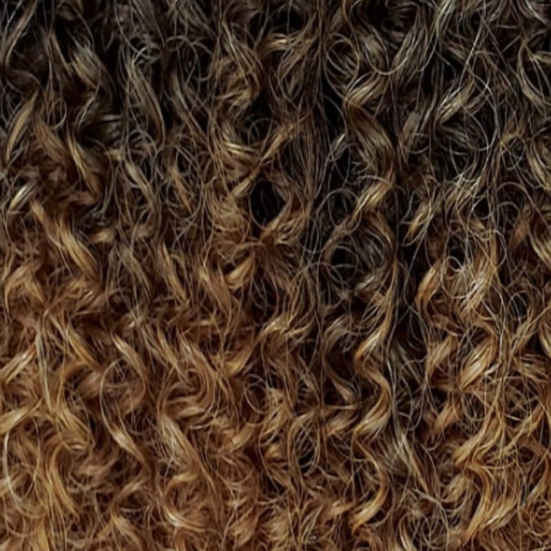 OUTRE curly ombre pre-stretched braiding hair with dark roots and light brown ends