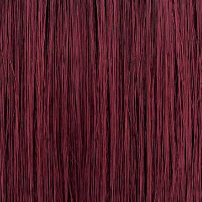 OUTRE burgundy colored pre-stretched braiding hair showing smooth texture for easy braiding
