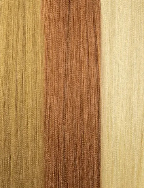Outre pre-stretched braiding hair in blonde, caramel, and light brown shades for versatile styling
