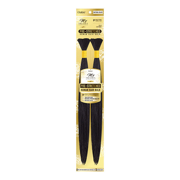OUTRE BRAID pre-stretched natural straight bulk hair two bundle pack natural black long straight braids