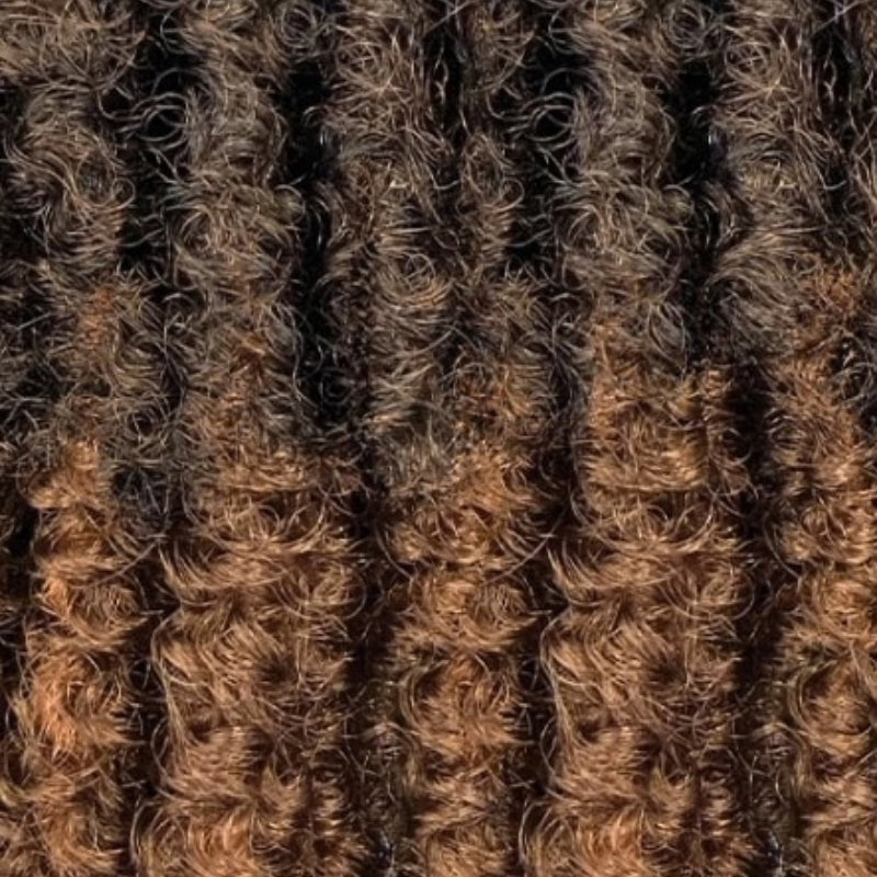 OUTRE springy afro twist hair extensions in curly textured brown braid style