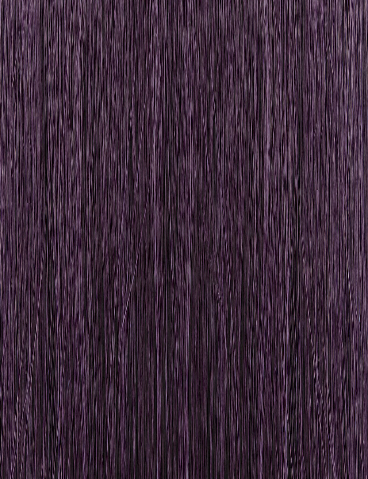 OUTRE purple straight synthetic hair full cap wig close up showing smooth shiny strands and sleek texture