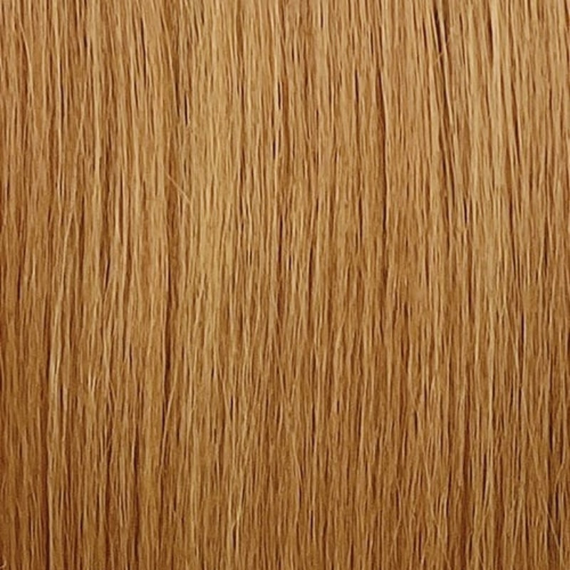 OUTRE synthetic lace front wig with straight golden brown fibers close-up texture