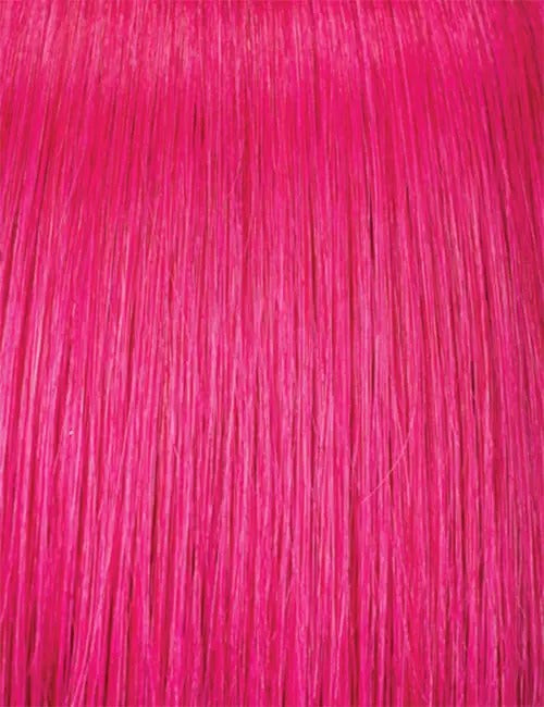 OUTRE pre-stretched braiding hair in vibrant hot pink close up showing smooth synthetic strands
