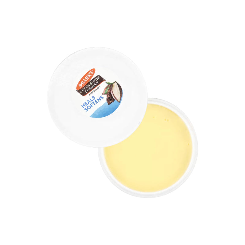 PALMER'S cocoa butter cream for dry skin open jar showing smooth yellow cream texture