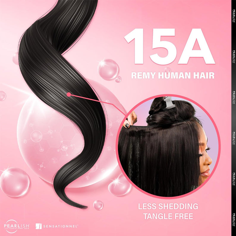SENSATIONNEL Virgin Remi straight hair extensions 15A Remy human hair less shedding tangle free black