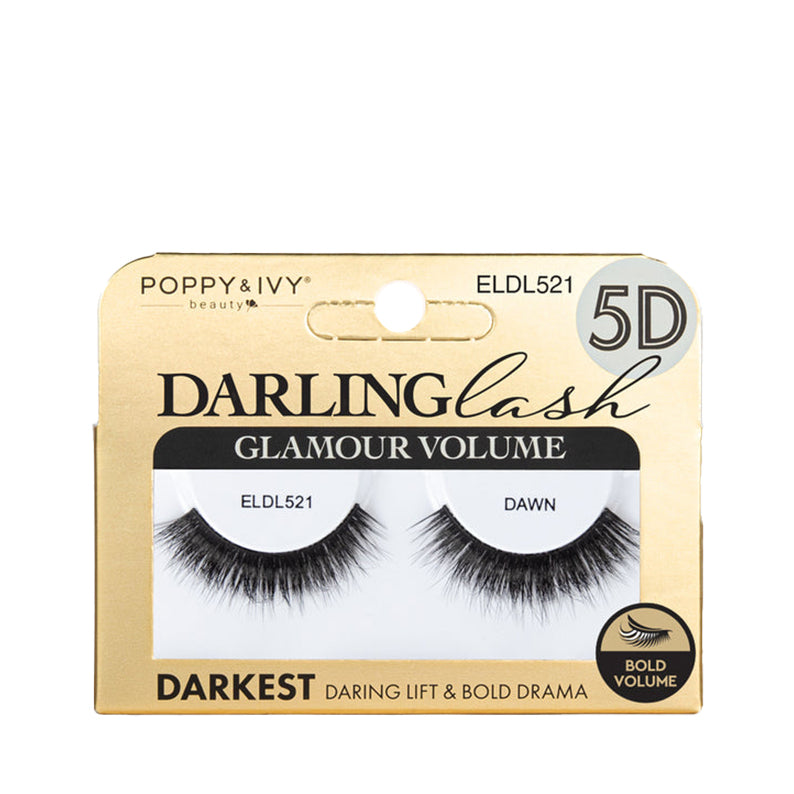 Darling Lash Glamour Volume false eyelashes in darkest black boxed style showing full dramatic 5D multi dimensional lashes