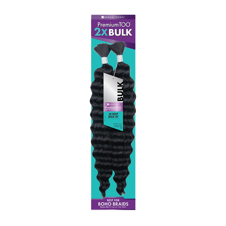 Sensationnel 18 inch deep wave bulk hair braid in natural black for boho braids