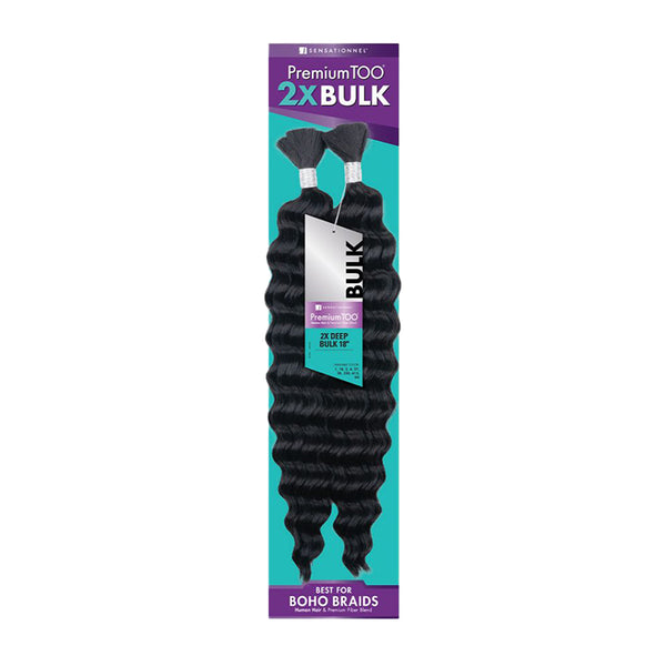 Sensationnel 18 inch deep wave bulk hair braid in natural black for boho braids