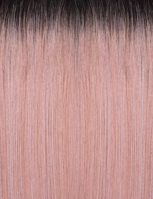 OUTRE Nadirah 32 ponytail extension straight ombre rose pink with dark roots synthetic hairpiece for styling