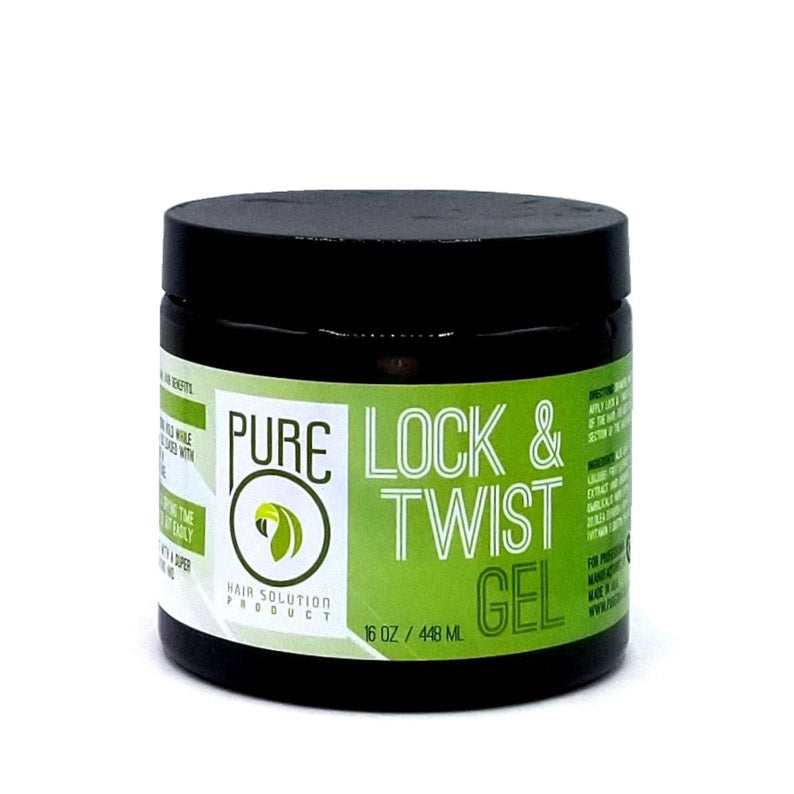 PUREO NATURAL jar of lock and twist gel for natural hair 16 oz green label styling product