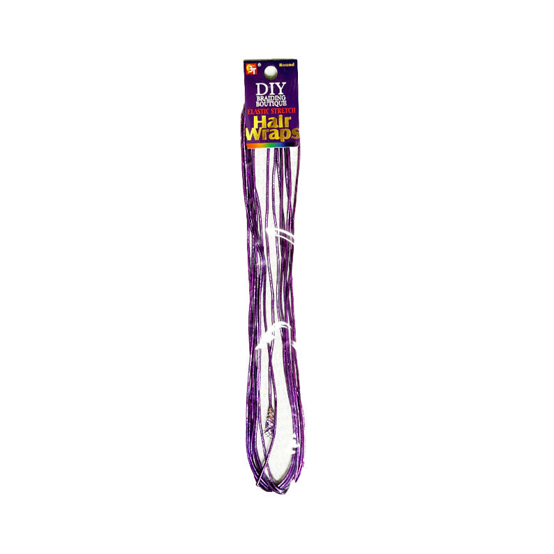 Beauty Town DIY braiding purple hair wrap elastic with shiny strands for hair styling