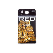 RED BEAUTY by KISS 14-piece set of gold braid charms for hair in clear packaging