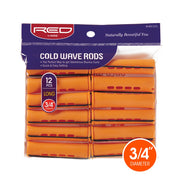 RED BEAUTY by KISS packaged orange cold wave rods 3/4 inch long 12 piece set for curling hair