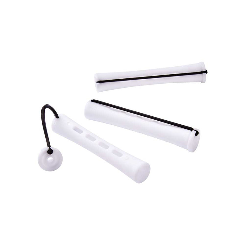 RED BEAUTY by KISS white foam hair rollers set with hook for styling cold wave rods 7/16 inch long