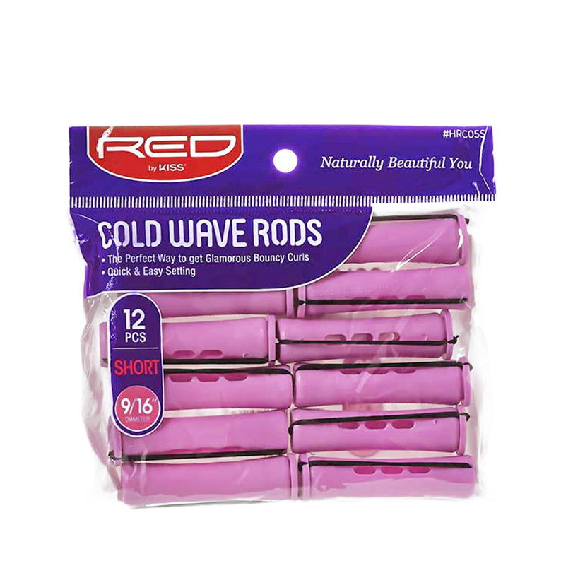 RED by KISS cold wave rods for short hair 12 pink short 9 16 inch curling rods for bouncy curls