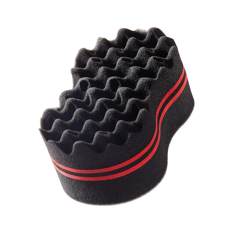 RED BEAUTY by KISS dual sided twist sponge jumbo black with red stripes for creating curls