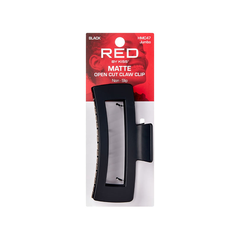 RED BEAUTY by KISS jumbo matte black claw clip open cut non slip hair accessory for thick hair