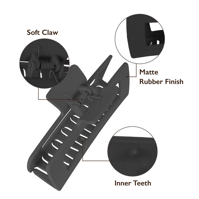 RED BEAUTY by KISS jumbo matte hair claw clip in black with inner teeth and soft claw for secure hold
