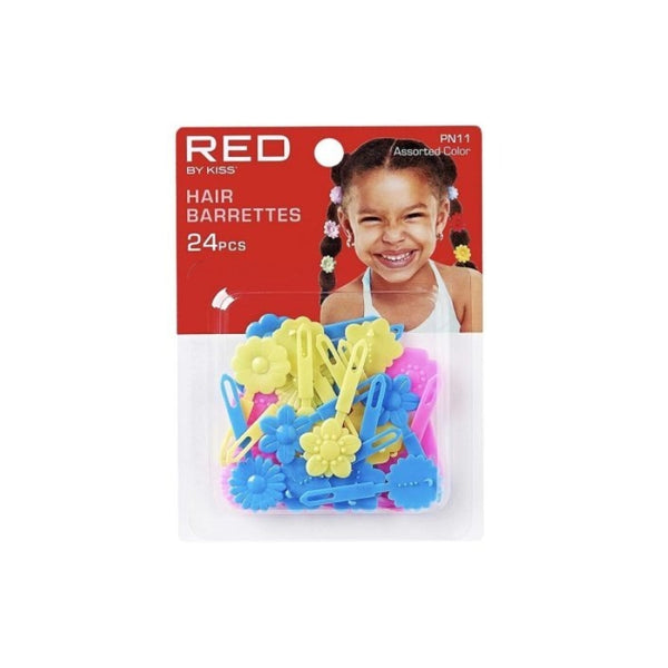 RED by KISS kids daisy hair barrettes pack of 24 assorted colorful flower clips for toddlers