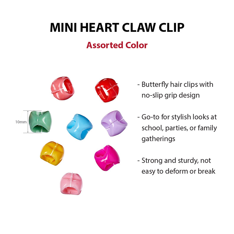 RED BEAUTY by KISS mini heart claw clips assorted pastel colors kids heart hair clips pack