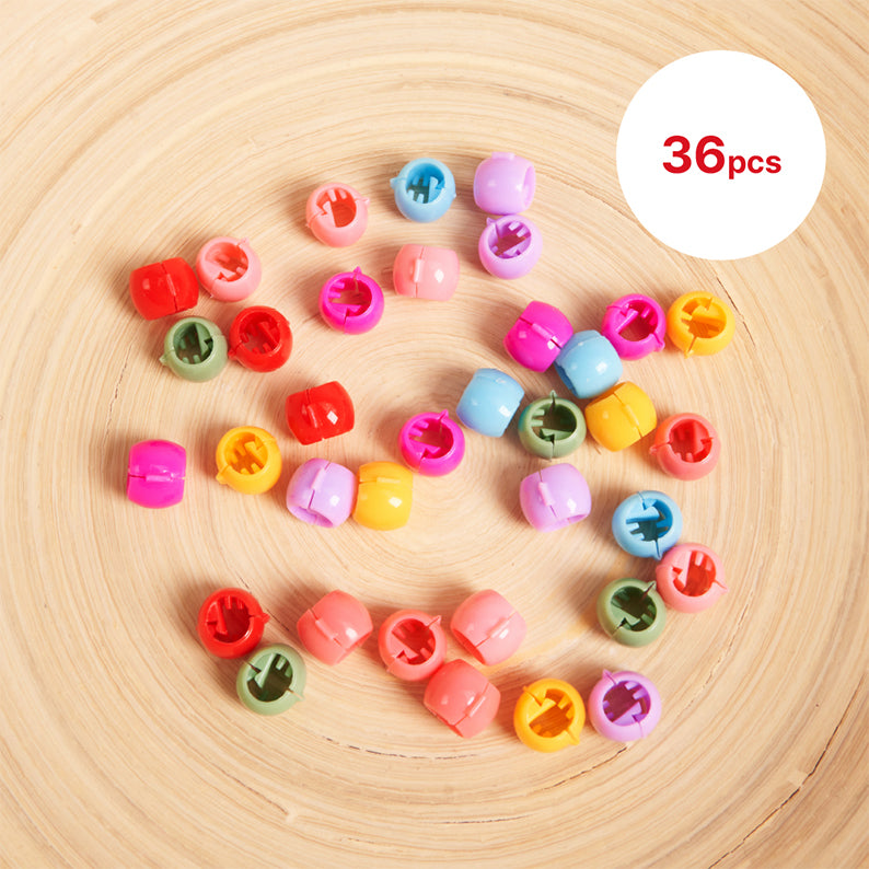 RED BEAUTY by KISS kids mini claw clip set 36pcs multicolor small round hair clips for toddlers and kids