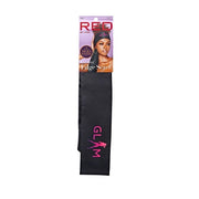 RED BEAUTY by KISS silky satin edge scarf black with pink GLAM logo for smoothing and setting baby hairs