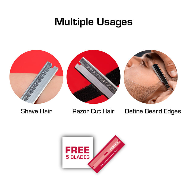 RED BEAUTY by KISS stainless steel hair shaper tool shaving hair trimming razor cut and defining beard edges