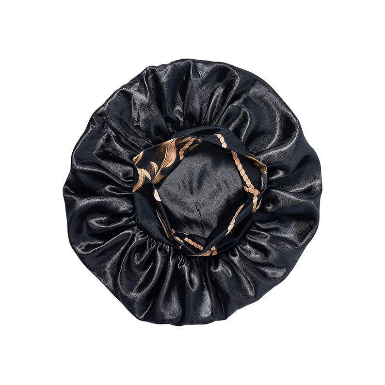 RED BEAUTY by KISS super jumbo silky bonnet for braids black satin oversized protective sleep cap