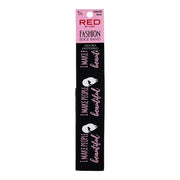 RED BEAUTY by KISS fashion velcro edge band black with pink script I MAKE PEOPLE beautiful wide edge band for wigs