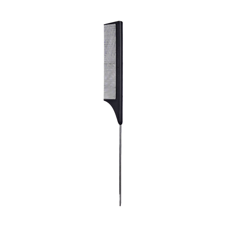 RED BEAUTY by KISS black carbon pin tail comb with fine teeth and long metal tail for precise styling