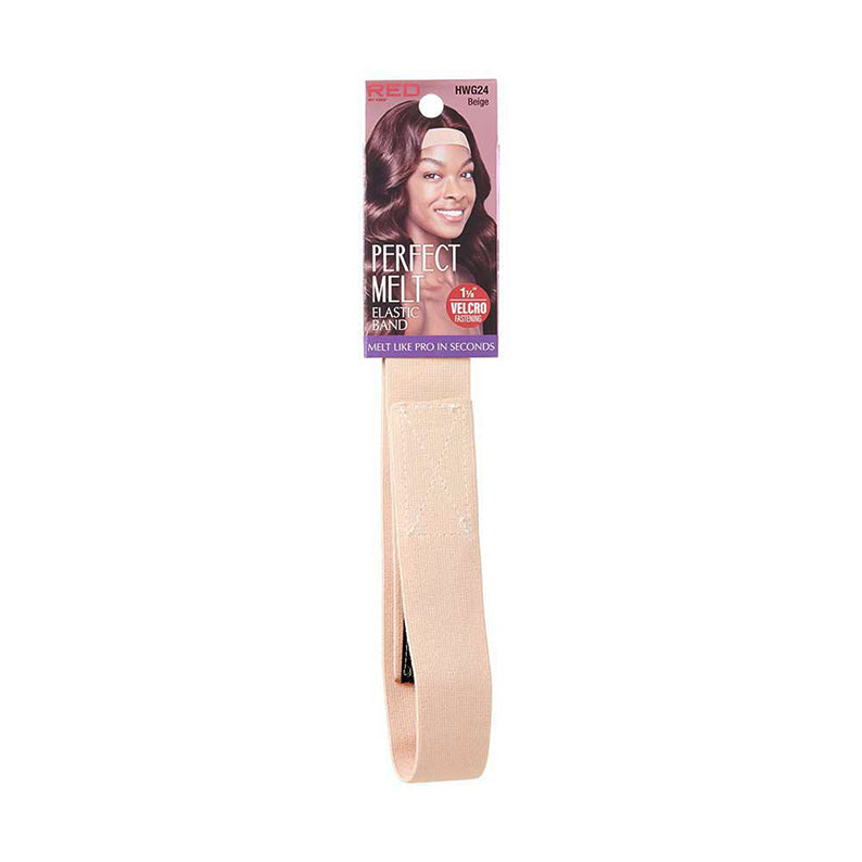RED BEAUTY by KISS premium elastic wig band in beige for secure and comfortable wig fit 1