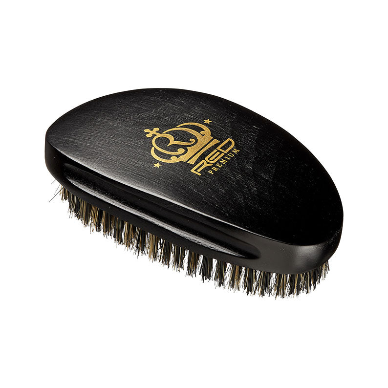 RED BEAUTY by KISS 360 power wave boar brush black oval pocket brush with natural boar bristles for waves