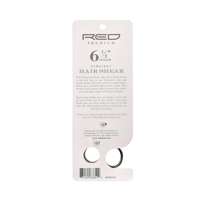 RED Premium packaging with professional hair cutting shears 6.5 inch stainless steel straight shears